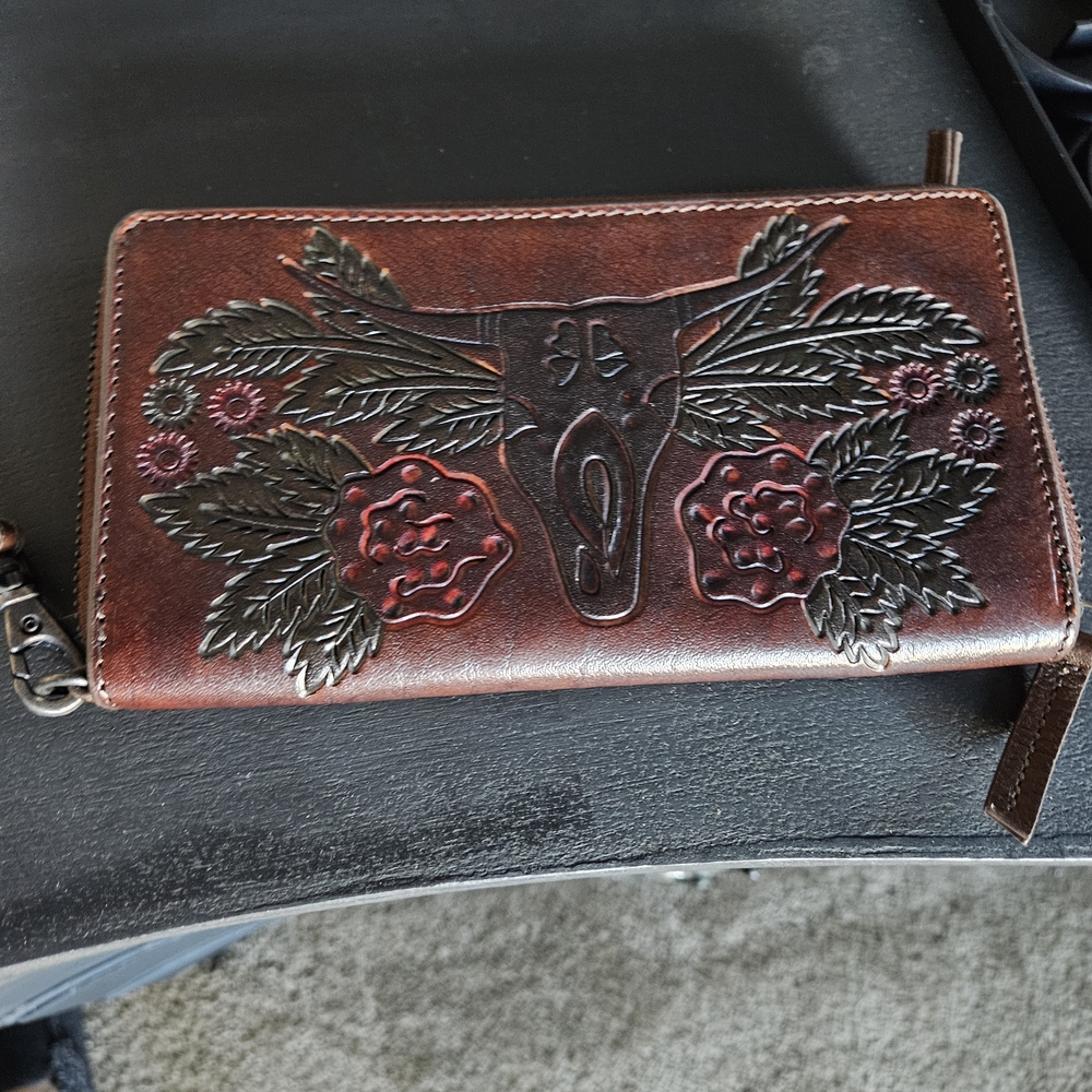 Idyllwind Brown Floral Embossed Wallet